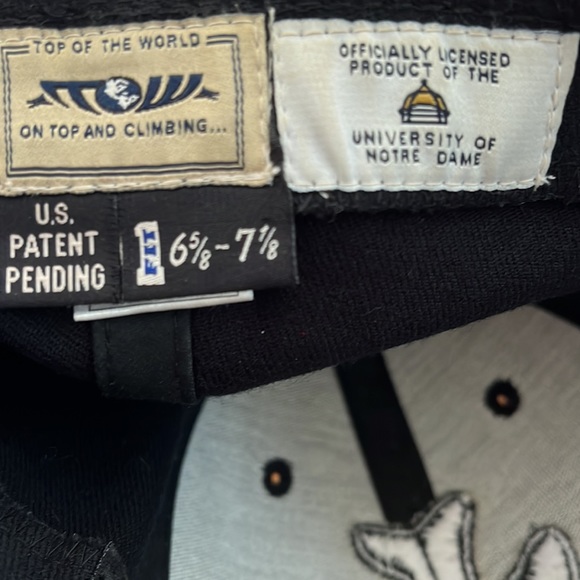 Black Notre Dame baseball hat. Top of the World - Picture 4 of 4